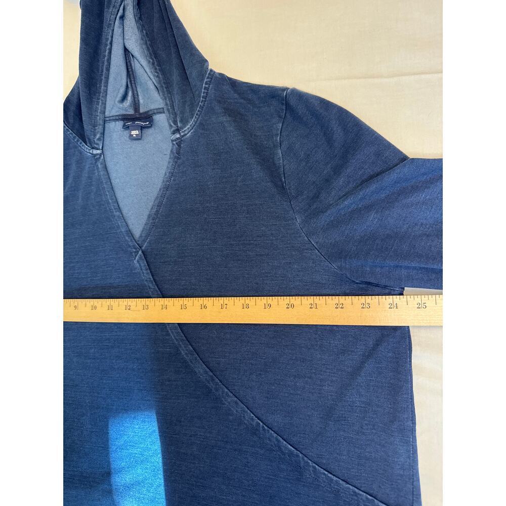 Pure J Jill Women's Indigo Wrap Style Tunic Hoodie Long Sleeve Pockets Size XL - Picture 9 of 9